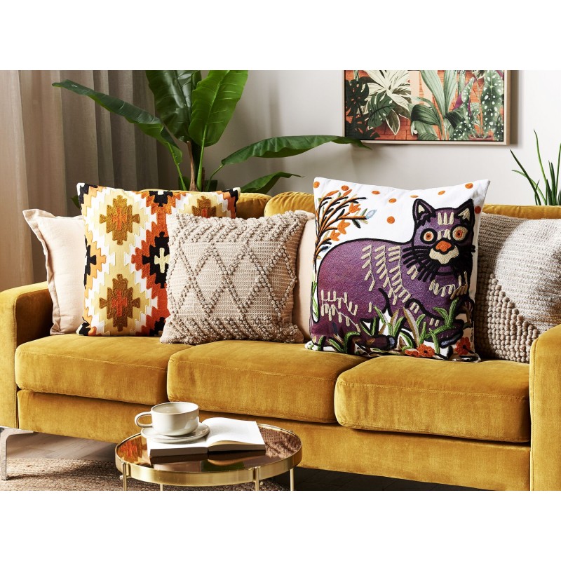 Zestaw 2 poduszek dekoracyjnych PHUSRO Bawełna 50 x 50 cm Kolorowy Wzór zwierzęcy