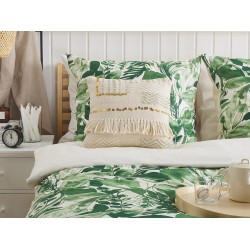 Zestaw 2 poduszek dekoracyjnych VAYALI Bawełna 45 x 45 cm Beżowy W paski