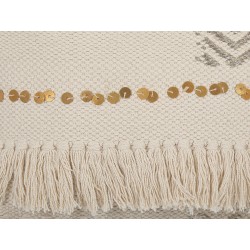 Zestaw 2 poduszek dekoracyjnych VAYALI Bawełna 45 x 45 cm Beżowy W paski