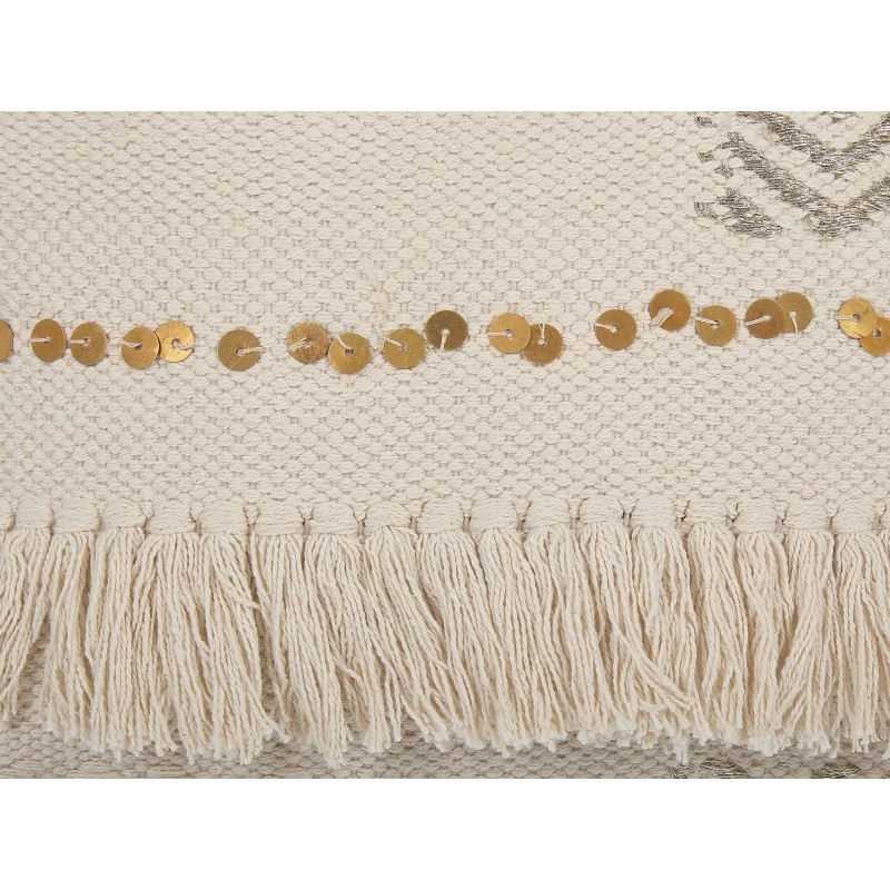 Zestaw 2 poduszek dekoracyjnych VAYALI Bawełna 45 x 45 cm Beżowy W paski