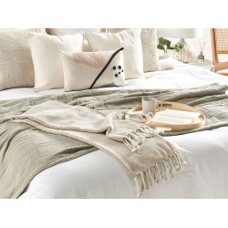 Koc TILMI Bawełna 130 x 160 cm Jasnobeżowy