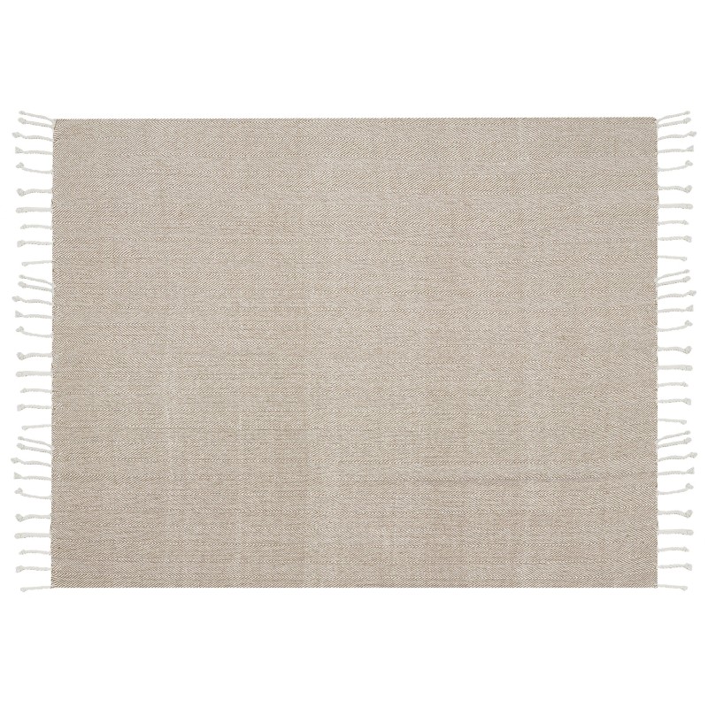 Koc TILMI Bawełna 130 x 160 cm Jasnobeżowy