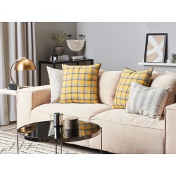 Poduszka dekoracyjna DICENTRA 45 x 45 cm Żółty W kratkę