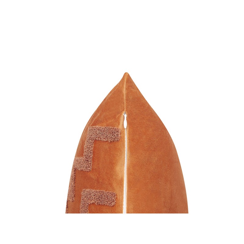 Zestaw 2 poduszek dekoracyjnych SERGIPE Welur 45 x 45 cm Pomarańczowy Wzór geometryczny