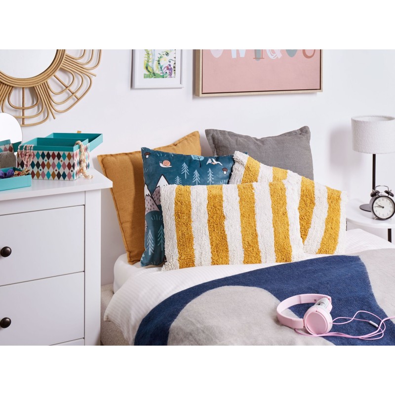 Zestaw 2 poduszek dekoracyjnych HELIANTHUS Bawełna 30 x 50 cm Biały W paski