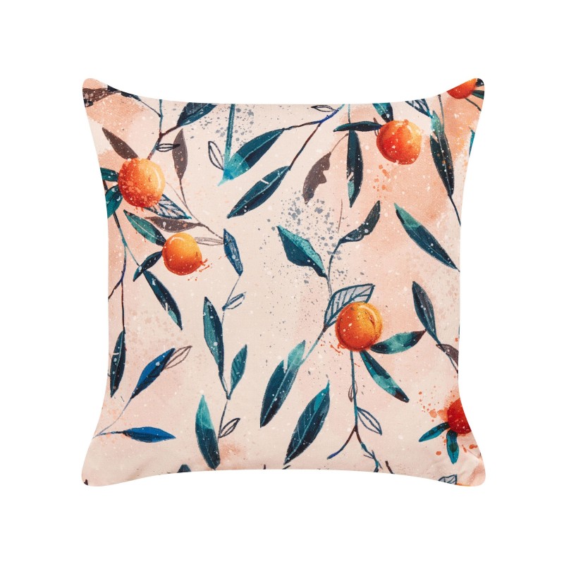 Zestaw 2 poduszek ogrodowych PIALPETTA 45 x 45 cm Pomarańczowy Wzór roślinny
