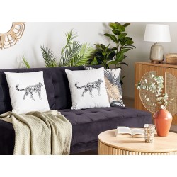 Zestaw 2 poduszek dekoracyjnych MARULA Bawełna 45 x 45 cm Biały Wzór zwierzęcy