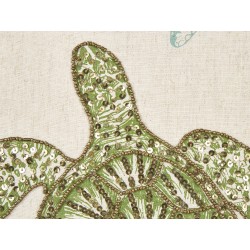 Zestaw 2 poduszek dekoracyjnych ALGAE Len 45 x 45 cm Beżowy Wzór zwierzęcy