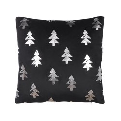 Zestaw 2 poduszek dekoracyjnych CUPID Welur 45 x 45 cm Czarny Wzór świąteczny
