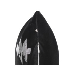 Zestaw 2 poduszek dekoracyjnych CUPID Welur 45 x 45 cm Czarny Wzór świąteczny