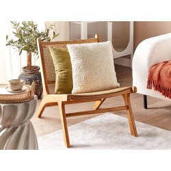 Poduszka dekoracyjna JOARA Bawełna 50 x 50 cm Jasnobeżowy Jednolity