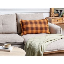 Poduszka dekoracyjna BARJA 40 x 70 cm Pomarańczowy W kratkę