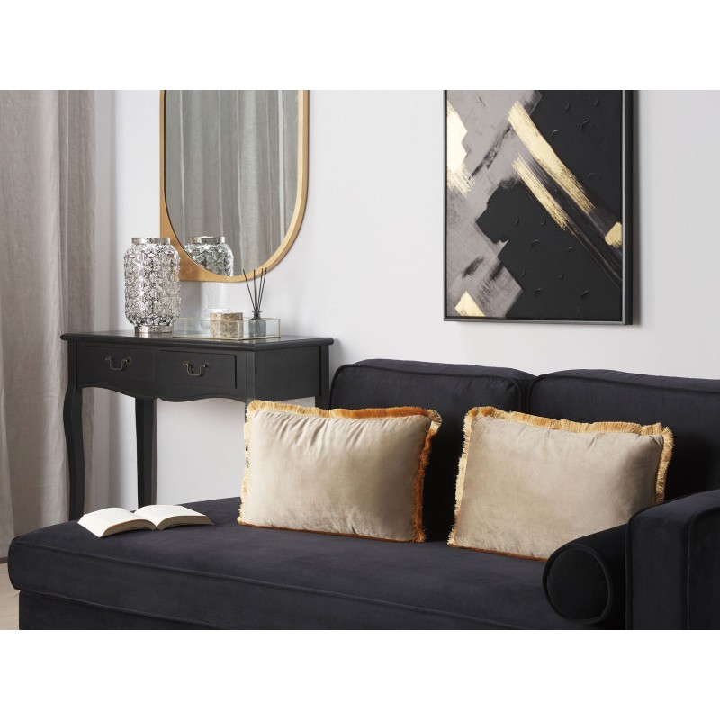 Zestaw 2 poduszek dekoracyjnych POTHOS Welur 30 x 50 cm Beżowy Jednolity