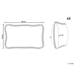 Zestaw 2 poduszek dekoracyjnych POTHOS Welur 30 x 50 cm Beżowy Jednolity