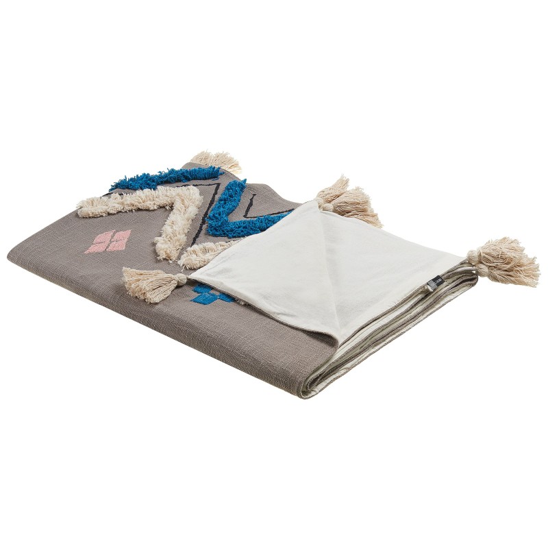 Koc KOTTAYAM Bawełna 130 x 180 cm Szary