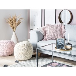 Poduszka dekoracyjna YANIKLAR Bawełna 40 x 40 cm Różowy Wzór geometryczny