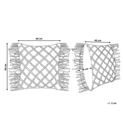 Poduszka dekoracyjna YANIKLAR Bawełna 40 x 40 cm Różowy Wzór geometryczny