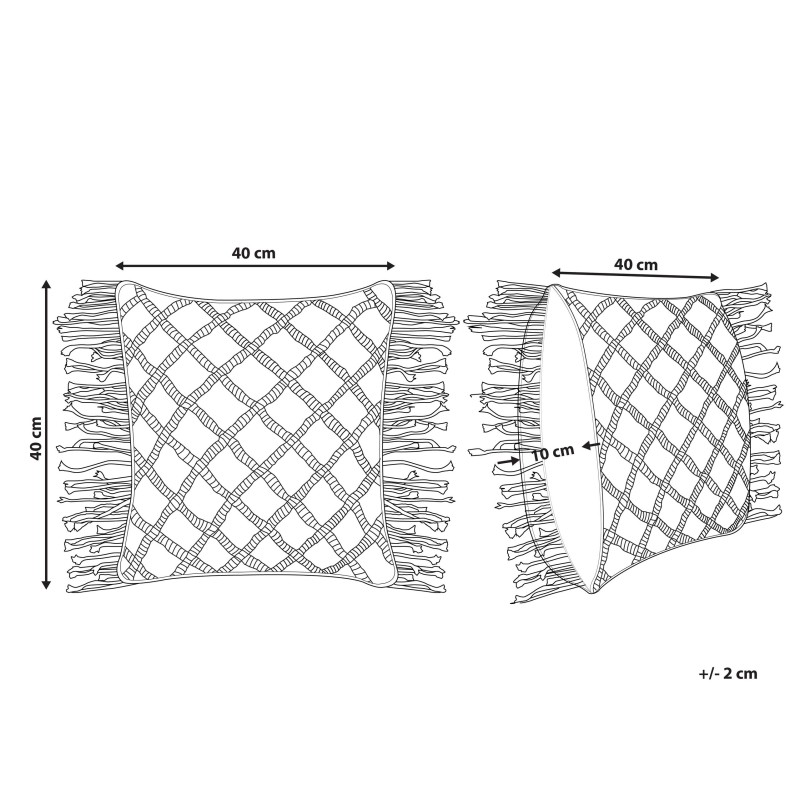 Poduszka dekoracyjna YANIKLAR Bawełna 40 x 40 cm Różowy Wzór geometryczny