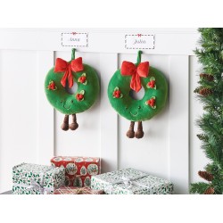 2 poduszki dekoracyjne świąteczny motyw ⌀ 45 cm zielone BONBON