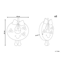 2 poduszki dekoracyjne świąteczny motyw ⌀ 45 cm zielone BONBON