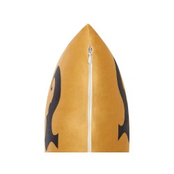 Poduszka dekoracyjna COVASNA Welur 45 x 45 cm Pomarańczowy Wzór abstrakcyjny