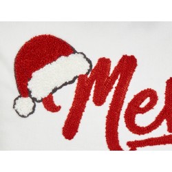 Zestaw 2 poduszek dekoracyjnych PIZZELLE Bawełna 45 x 45 cm Złamana biel Wzór świąteczny