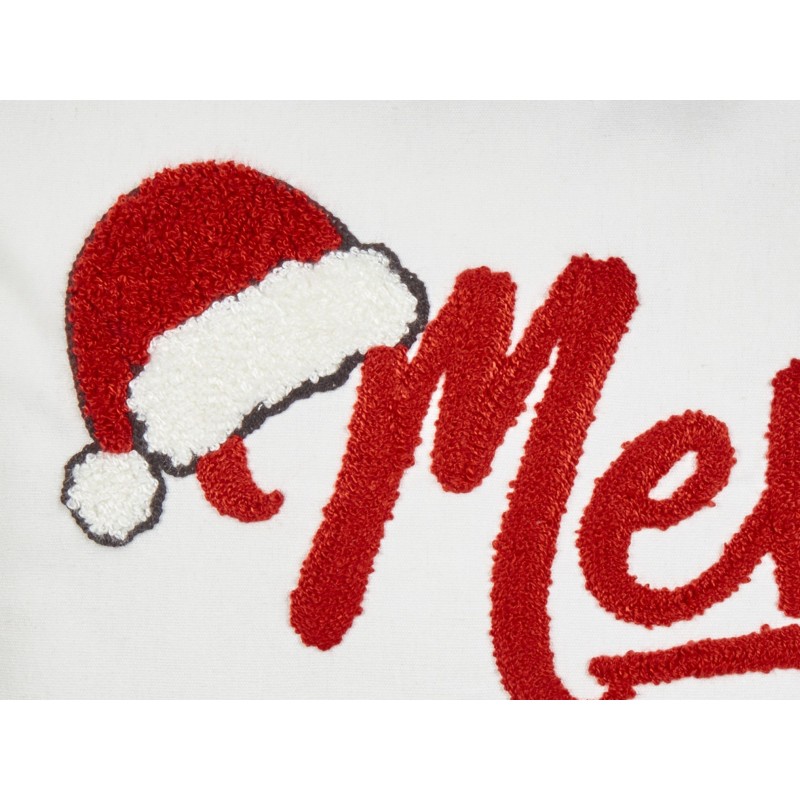 Zestaw 2 poduszek dekoracyjnych PIZZELLE Bawełna 45 x 45 cm Złamana biel Wzór świąteczny