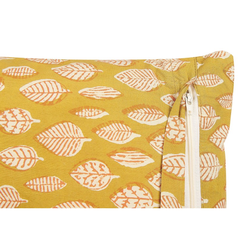 Zestaw 2 poduszek dekoracyjnych GINNALA Bawełna 45 x 45 cm Żółty Wzór roślinny