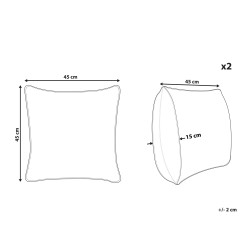 Zestaw 2 poduszek dekoracyjnych OLEARIA Bawełna 45 x 45 cm Beżowy Jednolity