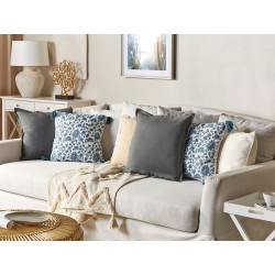 Zestaw 2 poduszek dekoracyjnych SUBULATA Len 45 x 45 cm Ciemnoszary Jednolity