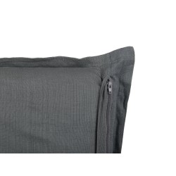 Zestaw 2 poduszek dekoracyjnych SUBULATA Len 45 x 45 cm Ciemnoszary Jednolity