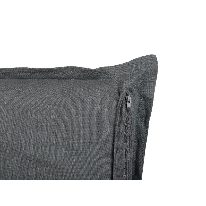Zestaw 2 poduszek dekoracyjnych SUBULATA Len 45 x 45 cm Ciemnoszary Jednolity