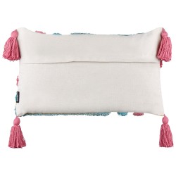 2 bawełniane poduszki dekoracyjne tuftowane z frędzlami 30 x 50 cm wielokolorowe DOLICHOS