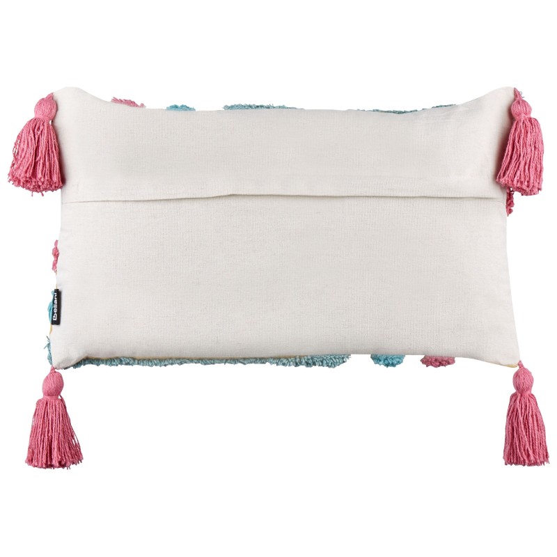 2 bawełniane poduszki dekoracyjne tuftowane z frędzlami 30 x 50 cm wielokolorowe DOLICHOS
