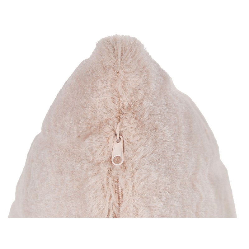 Zestaw 2 poduszek dekoracyjnych PUMILA Sztuczne futro 45 x 45 cm Pastelowy róż Jednolity