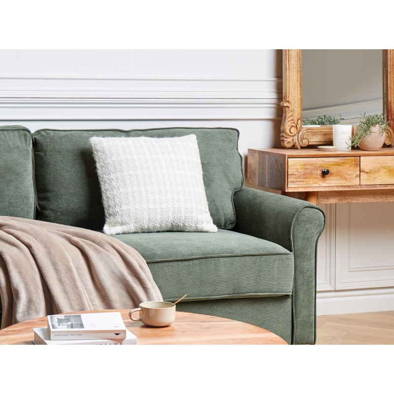 Poduszka dekoracyjna DOURIS 45 x 45 cm Jasnobeżowy W kratkę