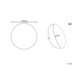 2 poduszki dekoracyjne ⌀ 40 cm czerwono-białe SWIRL CANDY