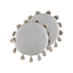 Zestaw 2 poduszek dekoracyjnych MADIA Bawełna 45 x 45 cm Szary Jednolity