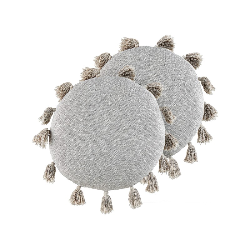 Zestaw 2 poduszek dekoracyjnych MADIA Bawełna 45 x 45 cm Szary Jednolity