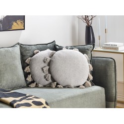 Zestaw 2 poduszek dekoracyjnych MADIA Bawełna 45 x 45 cm Szary Jednolity