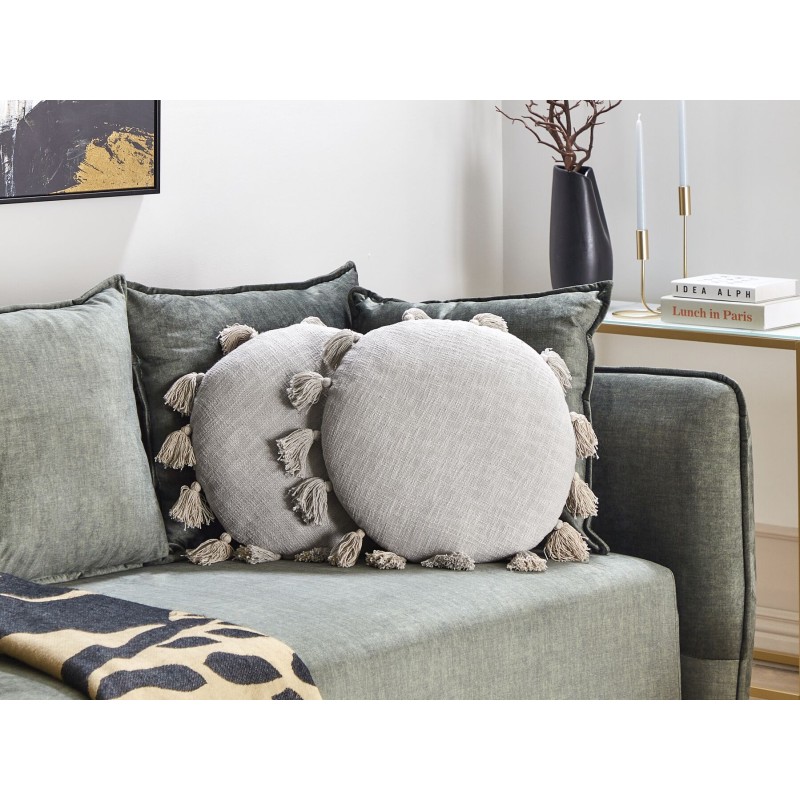 Zestaw 2 poduszek dekoracyjnych MADIA Bawełna 45 x 45 cm Szary Jednolity