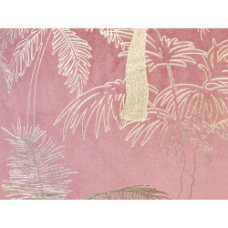 Zestaw 2 poduszek dekoracyjnych CARANDAY Welur 45 x 45 cm Różowy Wzór roślinny