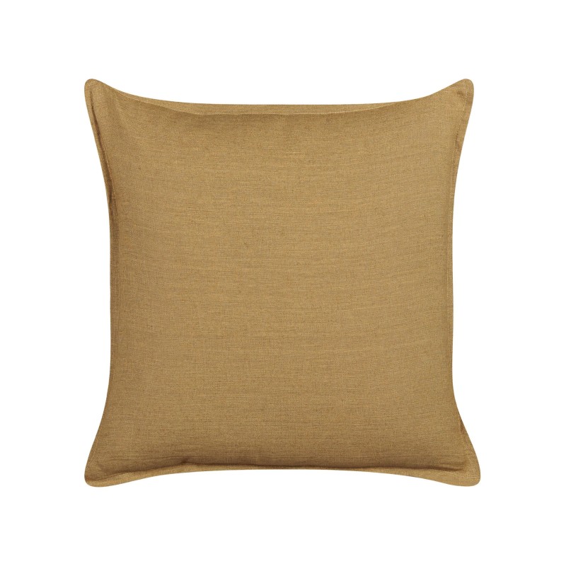 Zestaw 2 poduszek dekoracyjnych SUBULATA Len 45 x 45 cm Musztardowy Jednolity