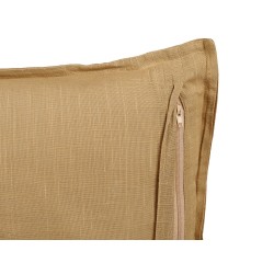 Zestaw 2 poduszek dekoracyjnych SUBULATA Len 45 x 45 cm Musztardowy Jednolity