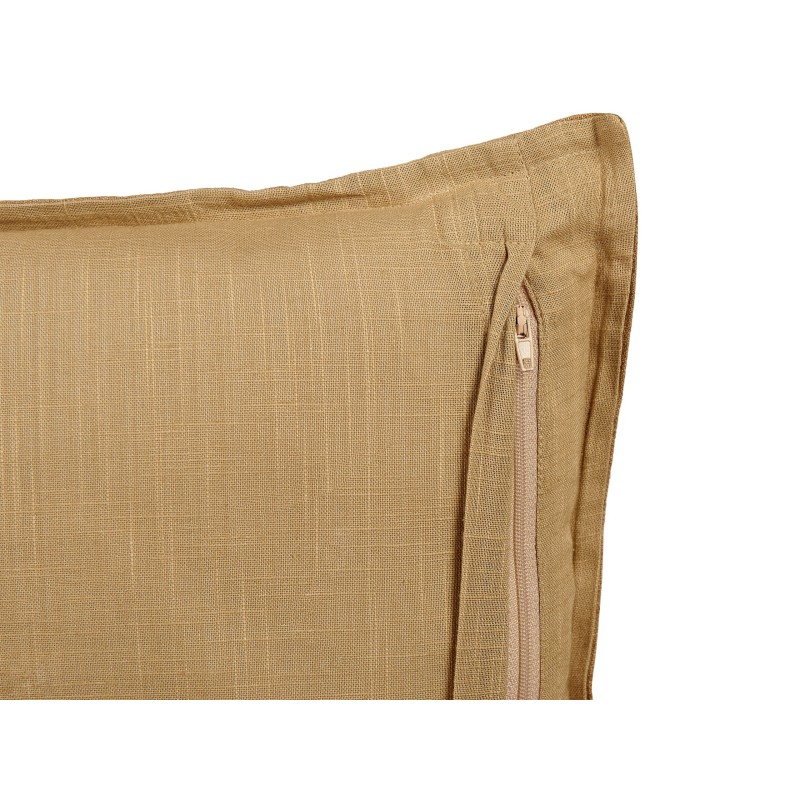 Zestaw 2 poduszek dekoracyjnych SUBULATA Len 45 x 45 cm Musztardowy Jednolity