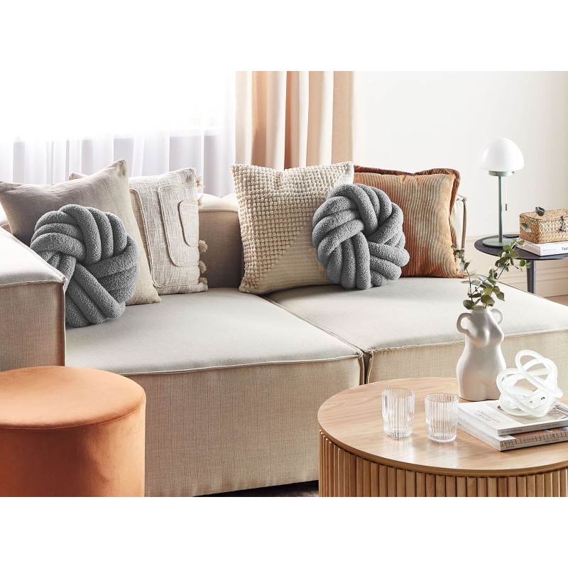 Poduszka dekoracyjna AKOLA Boucle 31 x 31 cm Szary Jednolity