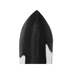 Poduszka dekoracyjna MANDEVILLA Welur 45 x 45 cm Czarny Wzór abstrakcyjny