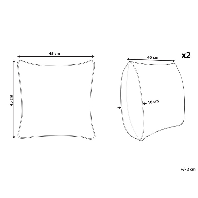 Zestaw 2 poduszek dekoracyjnych MYRICA Bawełna 45 x 45 cm Biały Wzór geometryczny