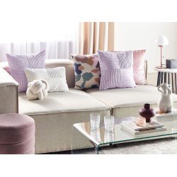 Zestaw 2 poduszek dekoracyjnych MILLET Sztruks 43 x 43 cm Fioletowy Wzór geometryczny