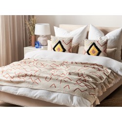 Koc BHIWANI Bawełna 130 x 180 cm Beżowy